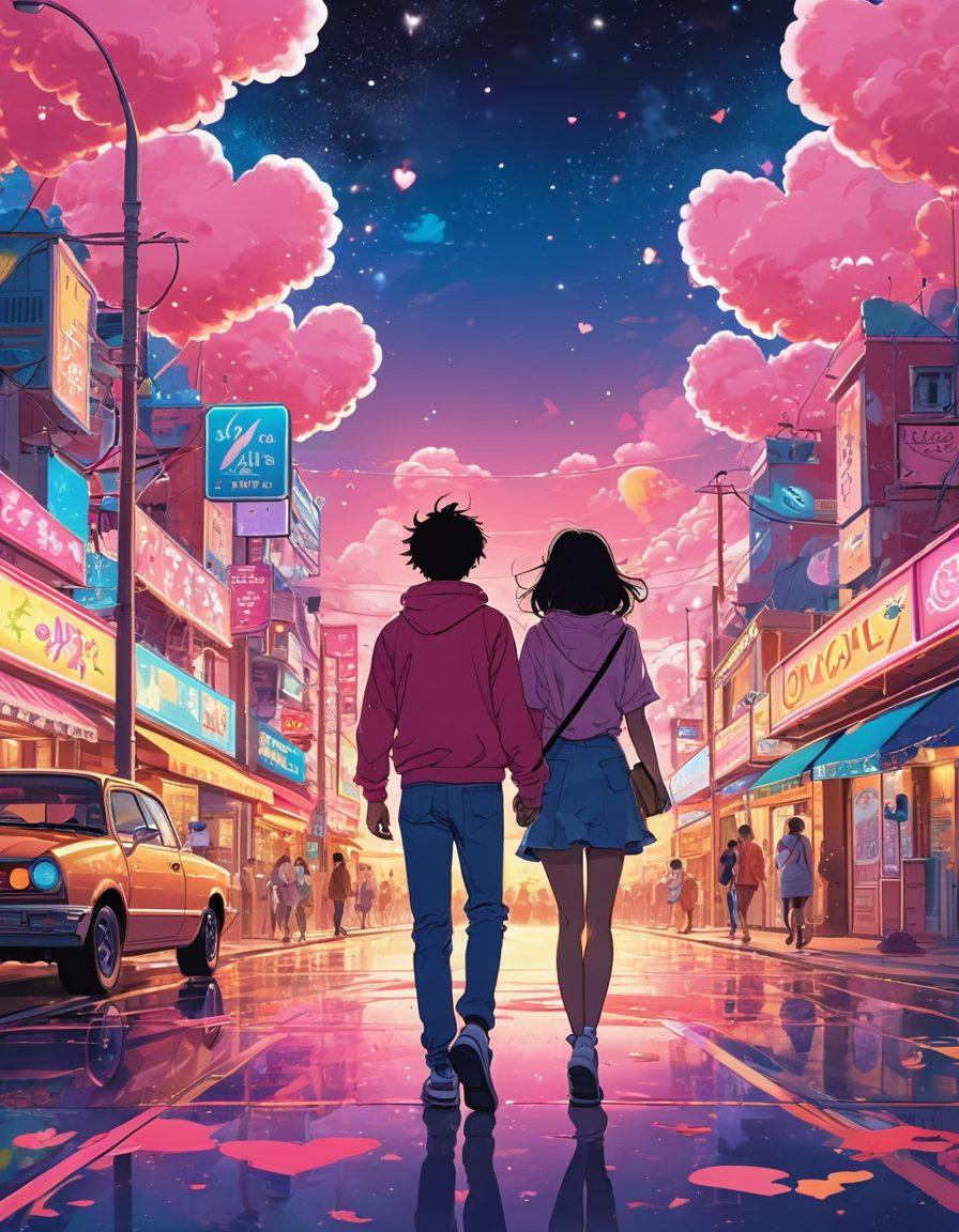 A captivating blend of graphic novel panels showcasing diverse anime characters, with hints of playful and naughty themes. Integrate vivid colors that evoke excitement, surrounded by whimsical backgrounds like fantastical landscapes and urban scenes. Include subtle elements suggesting adventure and romance, like hearts and whimsical stars. The overall mood should be enticing and imaginative, captivating the essence of 18+ anime. vibrant colors. 3D. cartoon style.